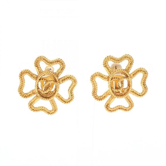 CHANEL Gold Logo Earrings - Picture 1 of 9